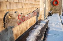 The famous Squid Row is a popular hangout in warmer months.