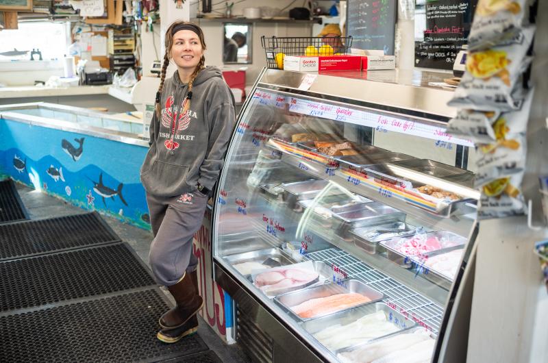 Janelle Fogg awaits the next customer.