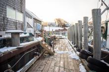 Dutcher Dock is quiet in the morning.