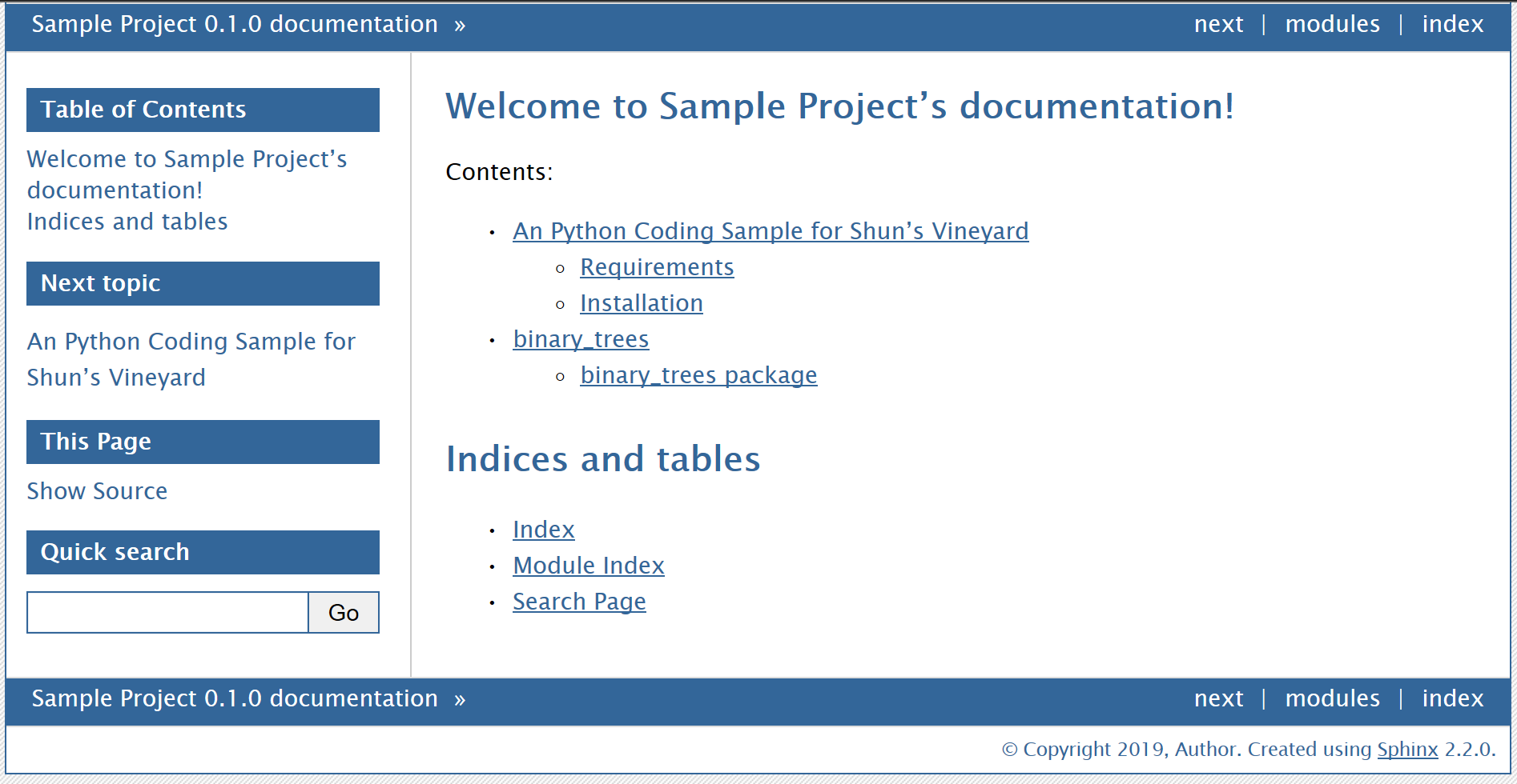 Using Sphinx For Python Documentation - Shun's Vineyard